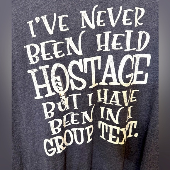 Bella Canvas Tops - Gray Graphic Tee with Humorous Text- Bella Canvas Tee- large